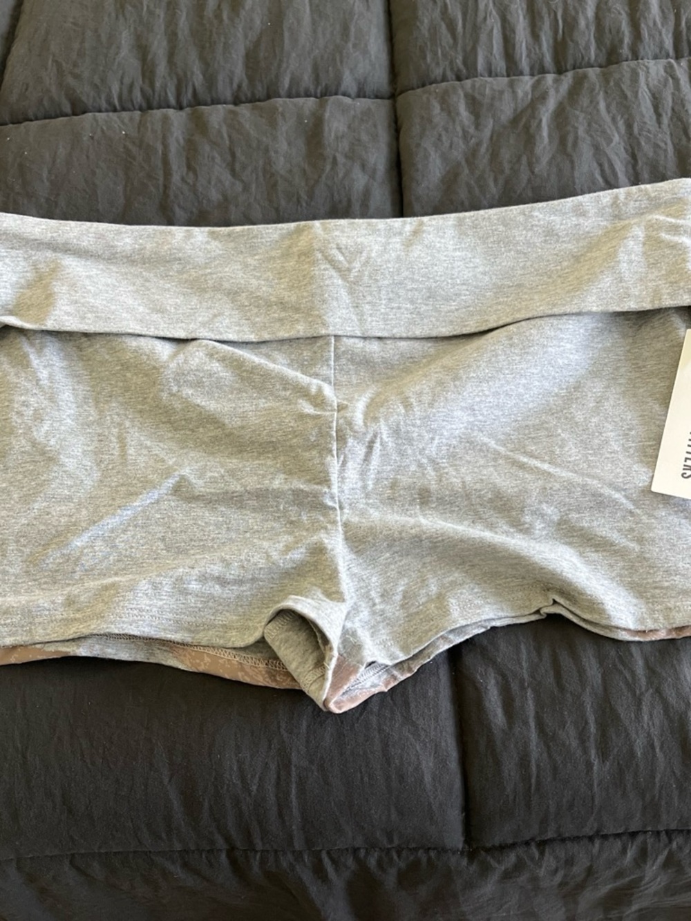 Urban Outfitters Light Gray Fold-Over Waist Knit Shorts